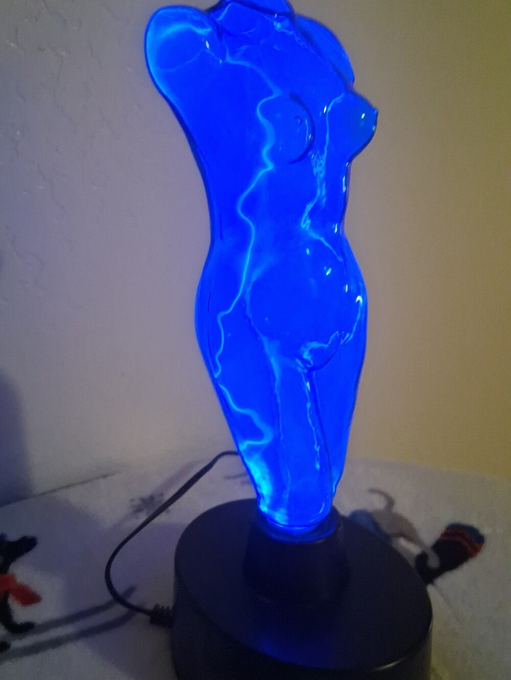 Blue Decorative Glass Torso Lamp - Home Art Accent